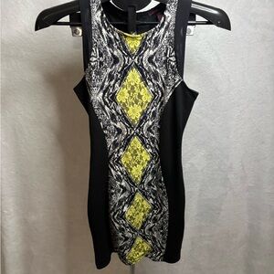 Material Girl Black and Yellow Mini Dress